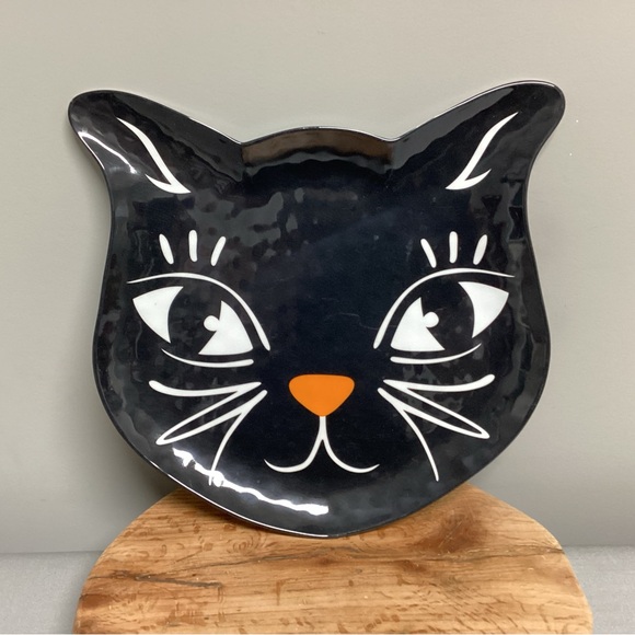 Very Large Halloween Cat Themed Serving Tray - Crafted Hard Plastic - Picture 2 of 10